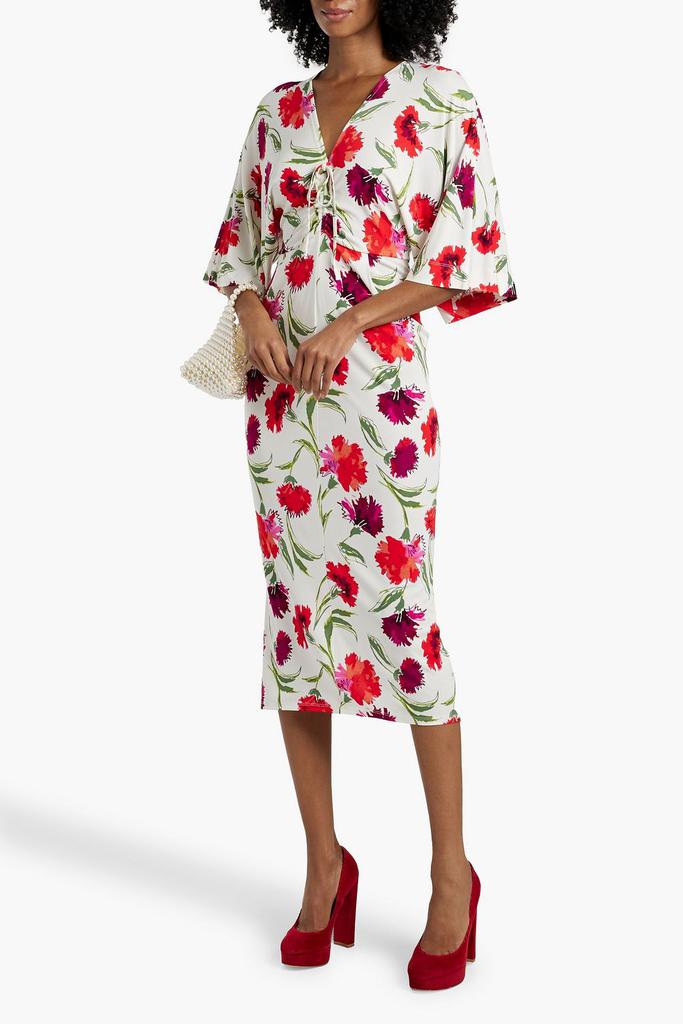 Diane von Furstenberg Valerie floral-print ruched stretch-jersey midi dress