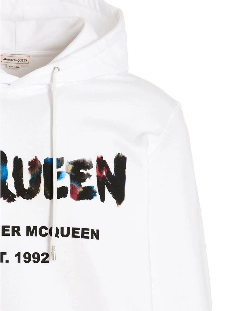 Alexander McQueen Alexander McQueen Graffiti Logo Printed Drawstring Hoodie 3