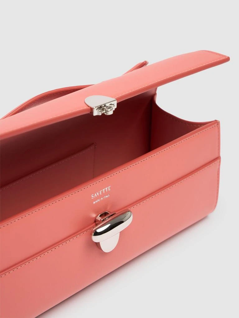 SAVETTE Camellia Smooth Leather Top Handle Bag 6