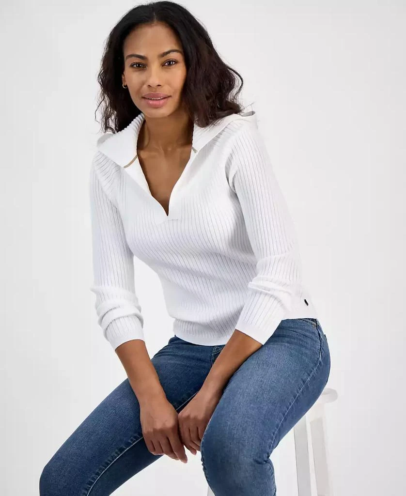 Nautica Jeans Women's Ribbed Hoodie Sweater 2