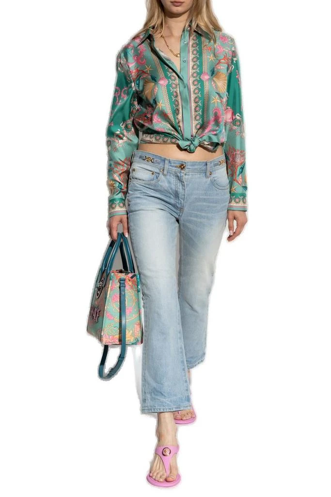 Versace Versace Logo-Patch Cropped Jeans 4