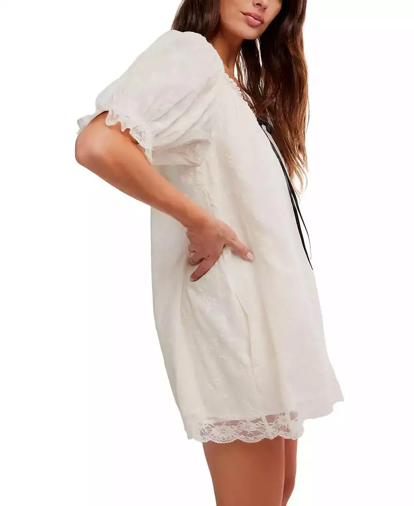 Free People Women's Juno Short Puff-Sleeve Mini Dress 3