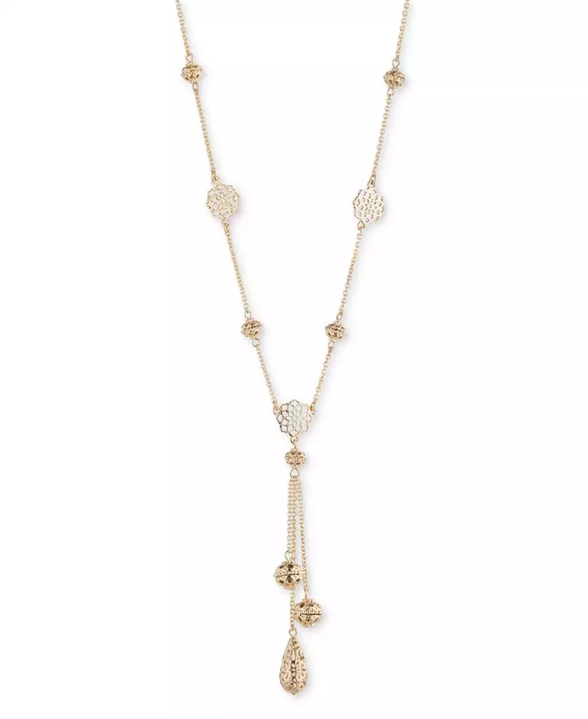 MARCHESA Gold-Tone Filigree Lariat Necklace, 16" + 3" extender 1