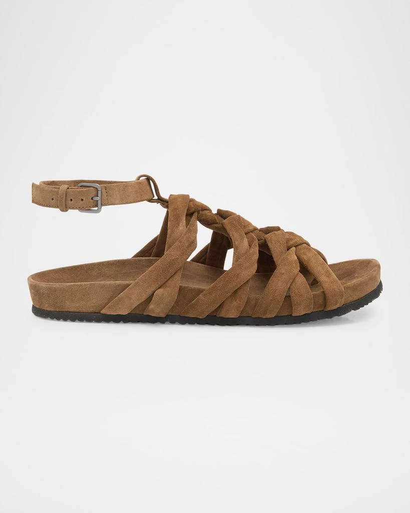 Brunello Cucinelli Suede Monili Gladiator Sandals 1