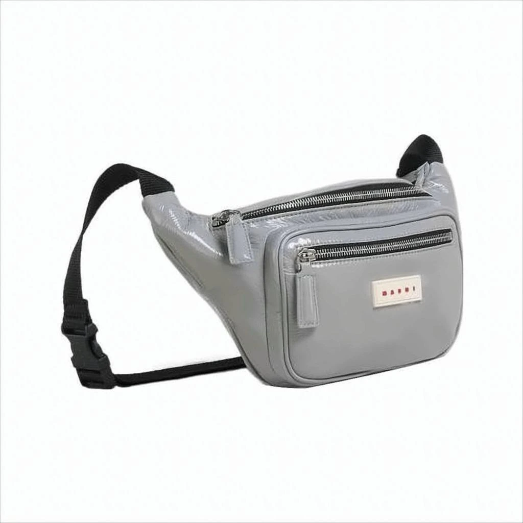 Marni Glossy Belt Bag with Structured Silhouette and Zip Compartments 2