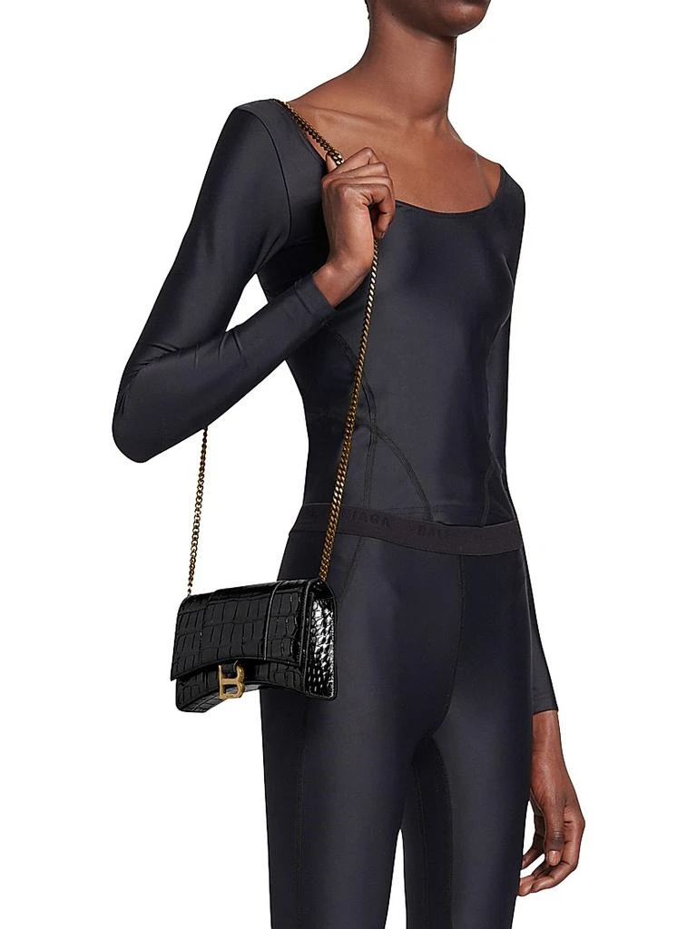 Balenciaga Hourglass Wallet with Chain Crocodile Embossed 5
