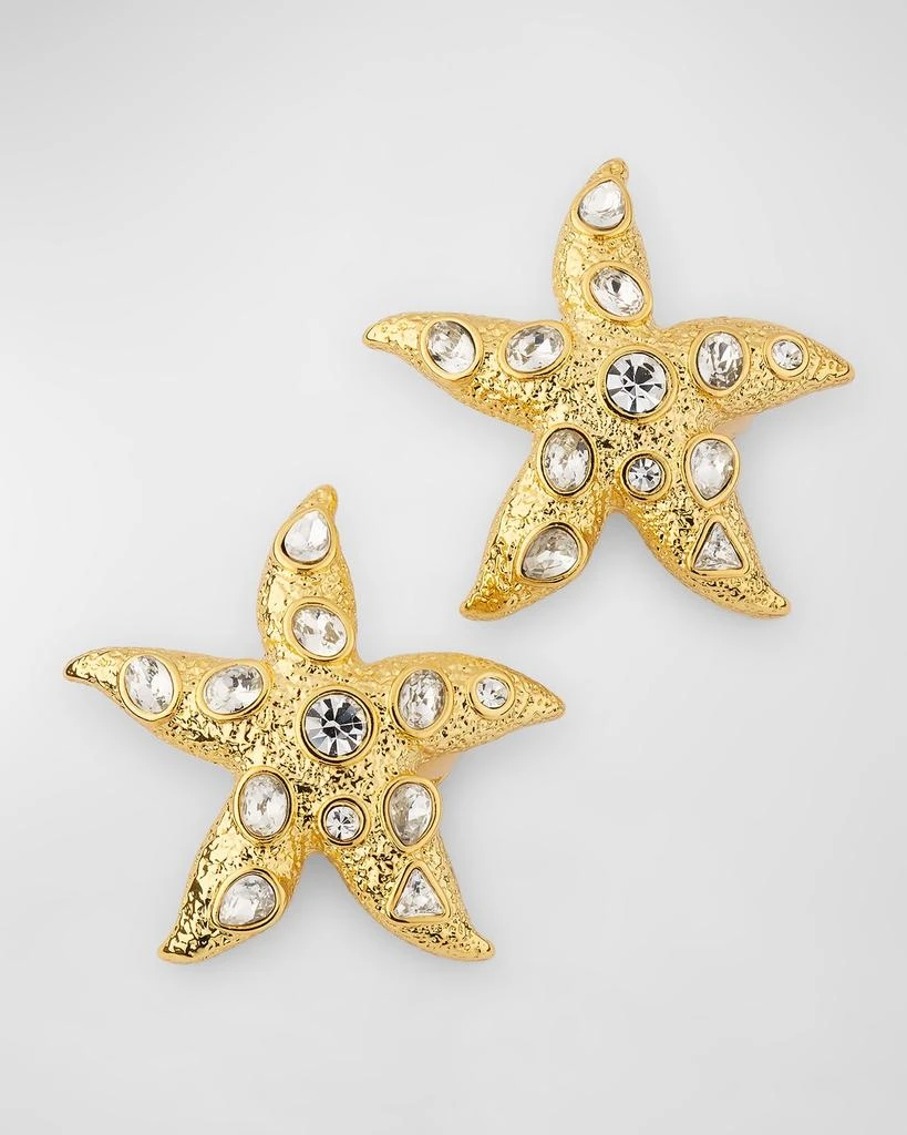 Kenneth Jay Lane Gemstone Starfish Clip Earrings 1