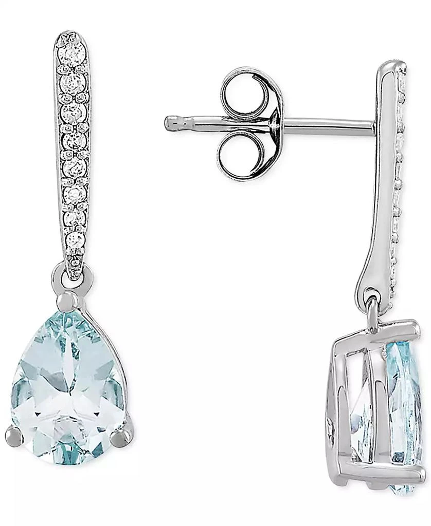 Macy
s Aquamarine (1-1/5 ct. t.w.)
Diamond (1/10 ct. t.w.) Drop Earrings in 14k White Gold
