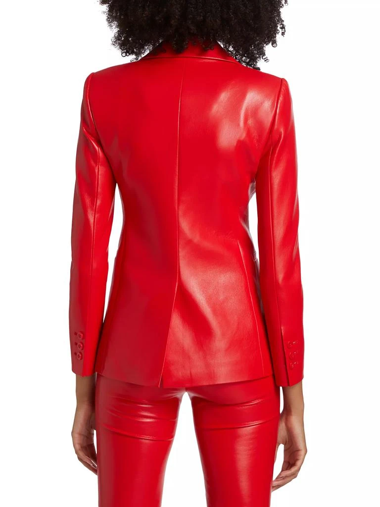 Alice + Olivia Macey Faux-Leather Fitted Blazer 5