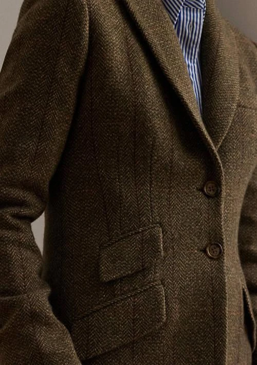 Ralph Lauren Ralph Lauren Women S Wool Blend Herringbone Tweed Blazer 3