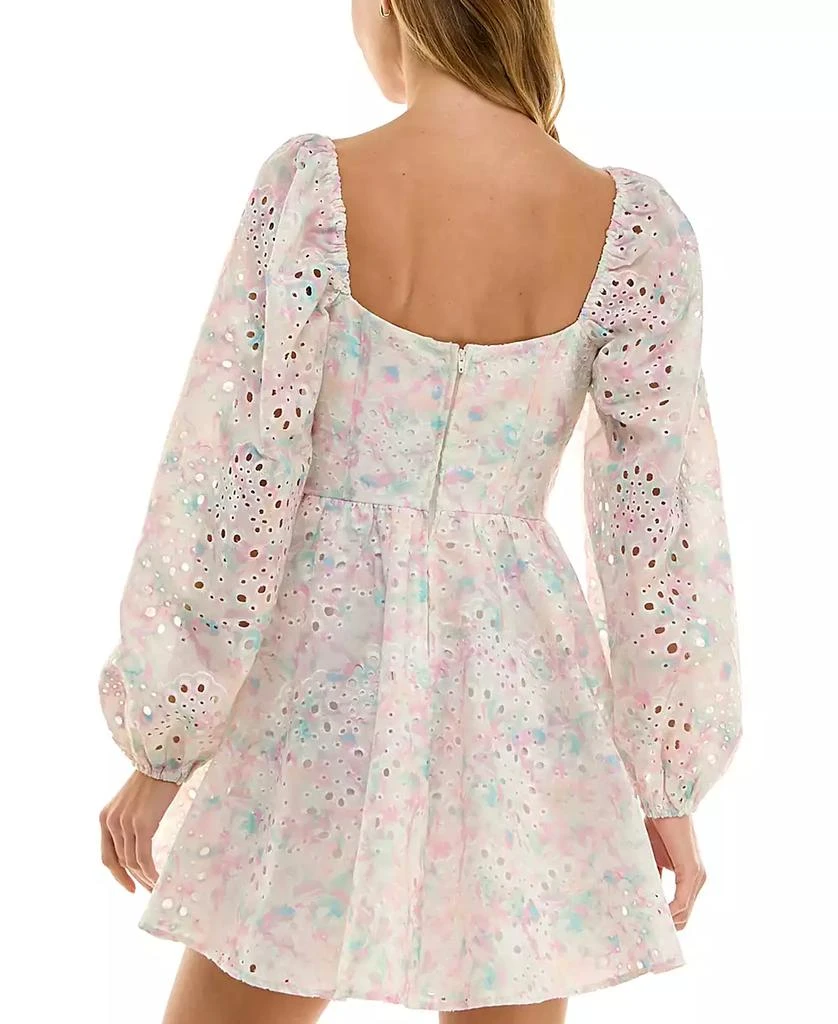 SENI & CADE Juniors' Printed Eyelet Corset Dress 2