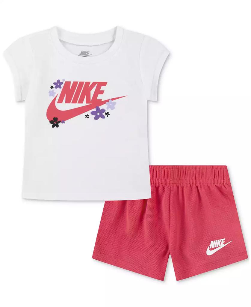 NIKE Baby Logo T-Shirt & Mesh Shorts, 2 Piece Set