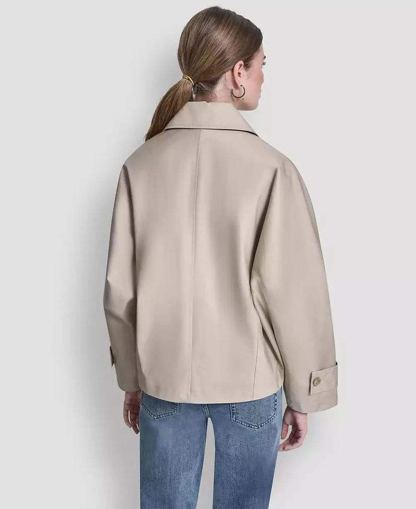 DKNY Women
s Short Single Breasted Dolman Sleeve Military Trench Jacket 7