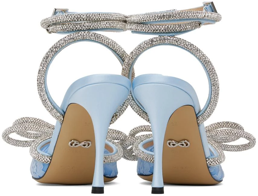 MACH & MACH Blue Double Bow Lace 95 Heels 2