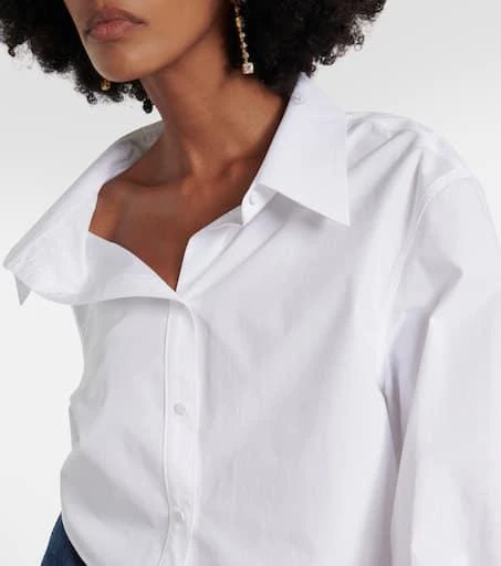 Valentino Asymmetric cropped cotton shirt 5