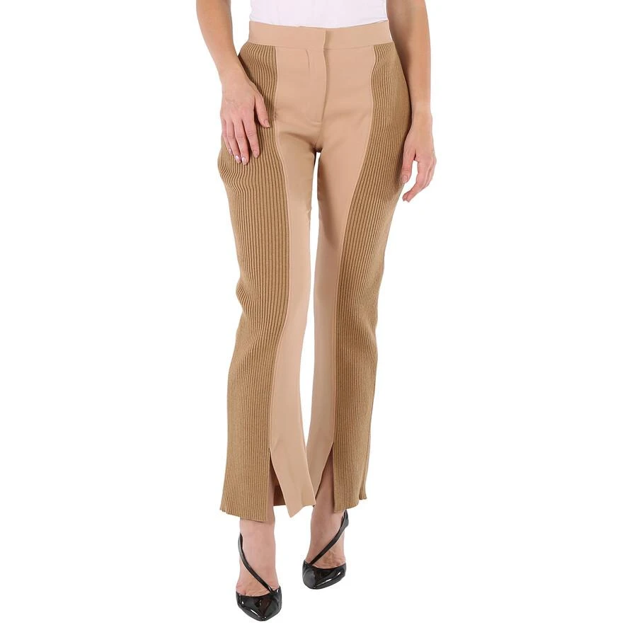 Burberry Ladies Soft Fawn Wide Leg Smart Trousers 1