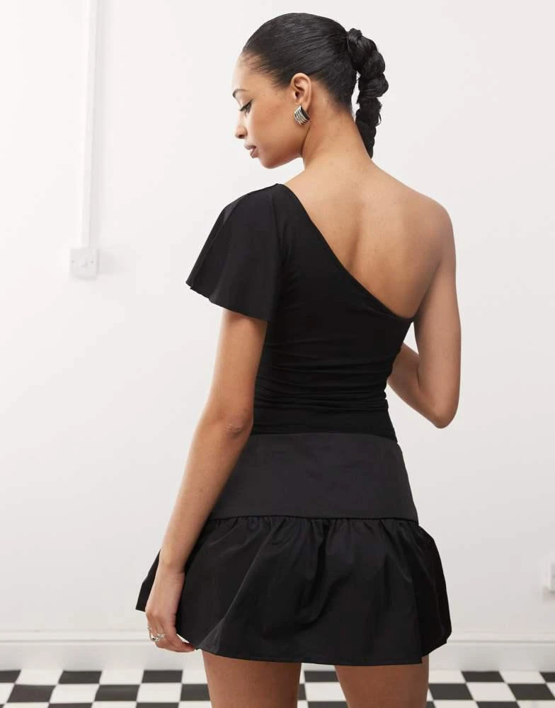 Motel Motel kaffa one shoulder slinky top in black 4
