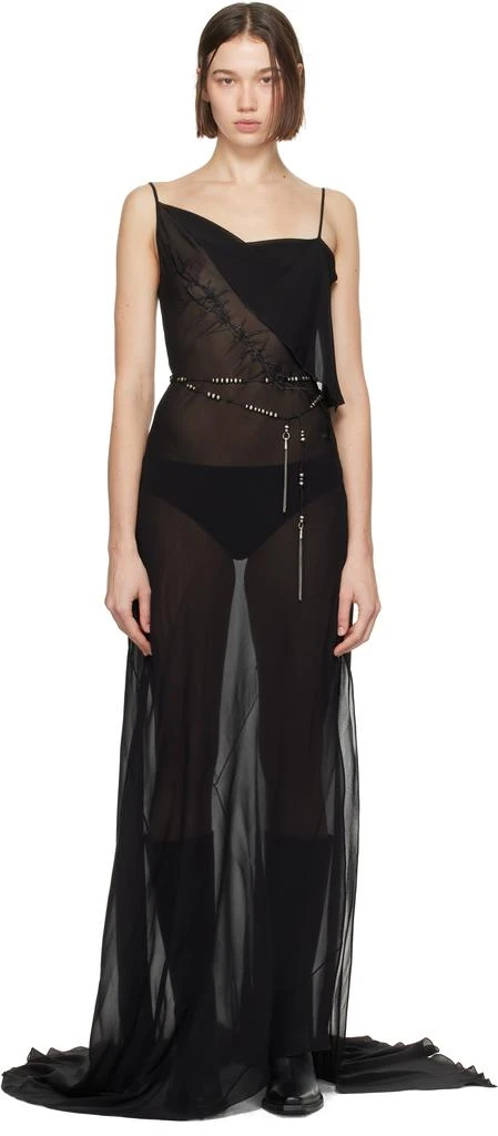 ANN DEMEULEMEESTER Black Aarricia Long Bias Slip Dress