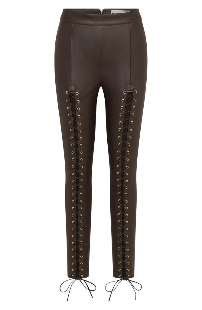 Autumn Adeigbo Emma Lace-Up Faux Leather Pants
