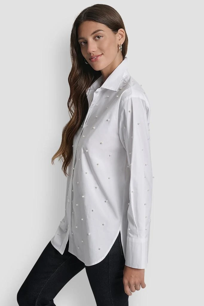 dkny slim fit stretch dress shirt DKNY 22911 100% Cotton Boy's Dress Shirt - Solid Broadcloth