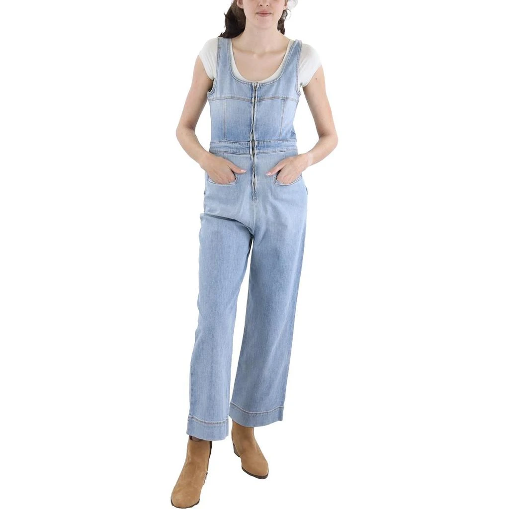 Jonathan Simkhai Womens Zipper Denim Overall Jeans 1