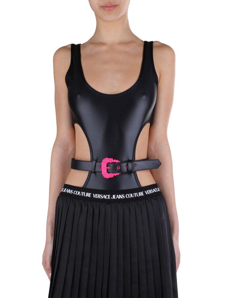 Versace Versace Jeans Couture Cut-Out Detailed Belted Bodysuit
