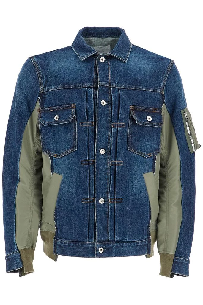 Sacai denim and nylon jacket for men 1