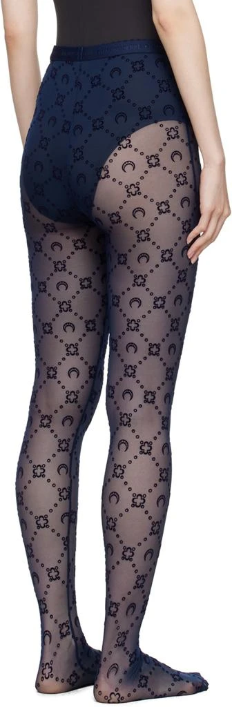 Marine Serre Navy Moonogram Flocked Mesh Tights 3