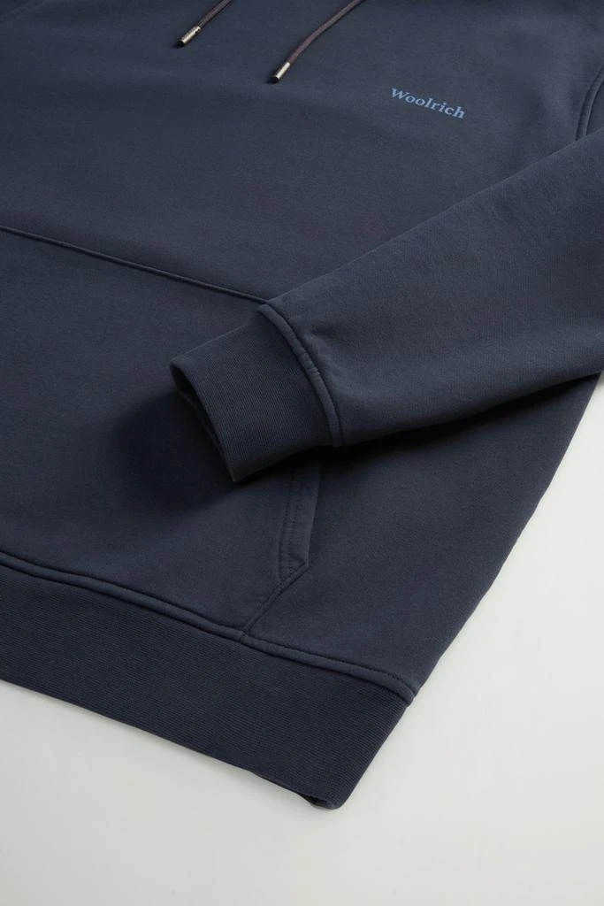 Woolrich Pure Cotton Hoodie with Back Print - Men - Blue 7
