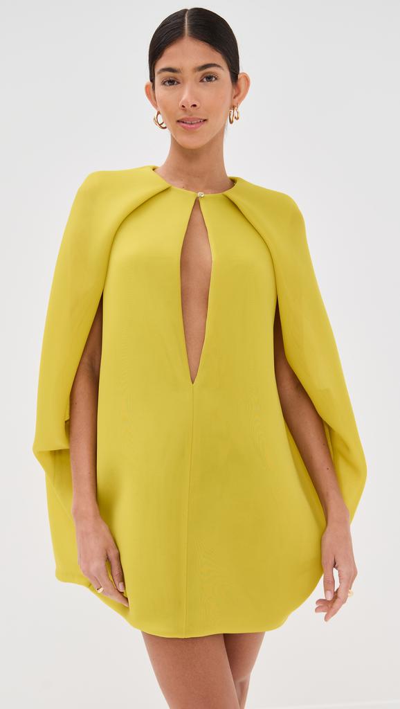 Brandon Maxwell The Juniper Deep V Cape Mini Dress