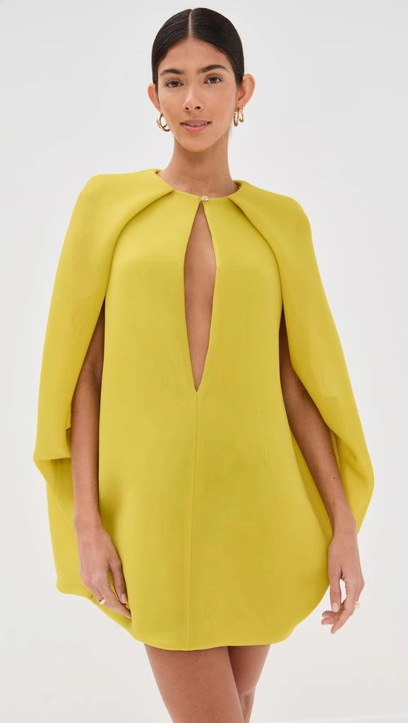 Brandon Maxwell The Juniper Deep V Cape Mini Dress 1