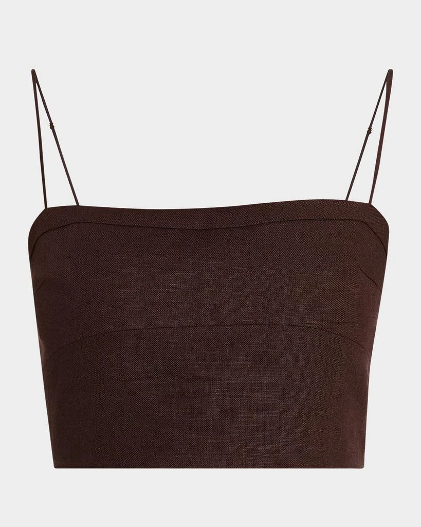 ADAM LIPPES Bex Fitted Linen Top 1