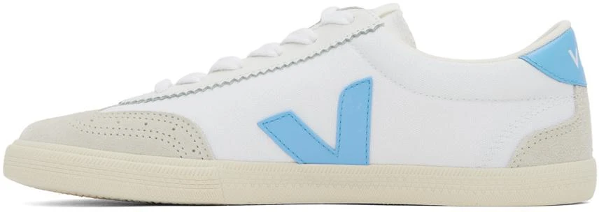 Veja White & Blue Volley Canvas Sneakers 3