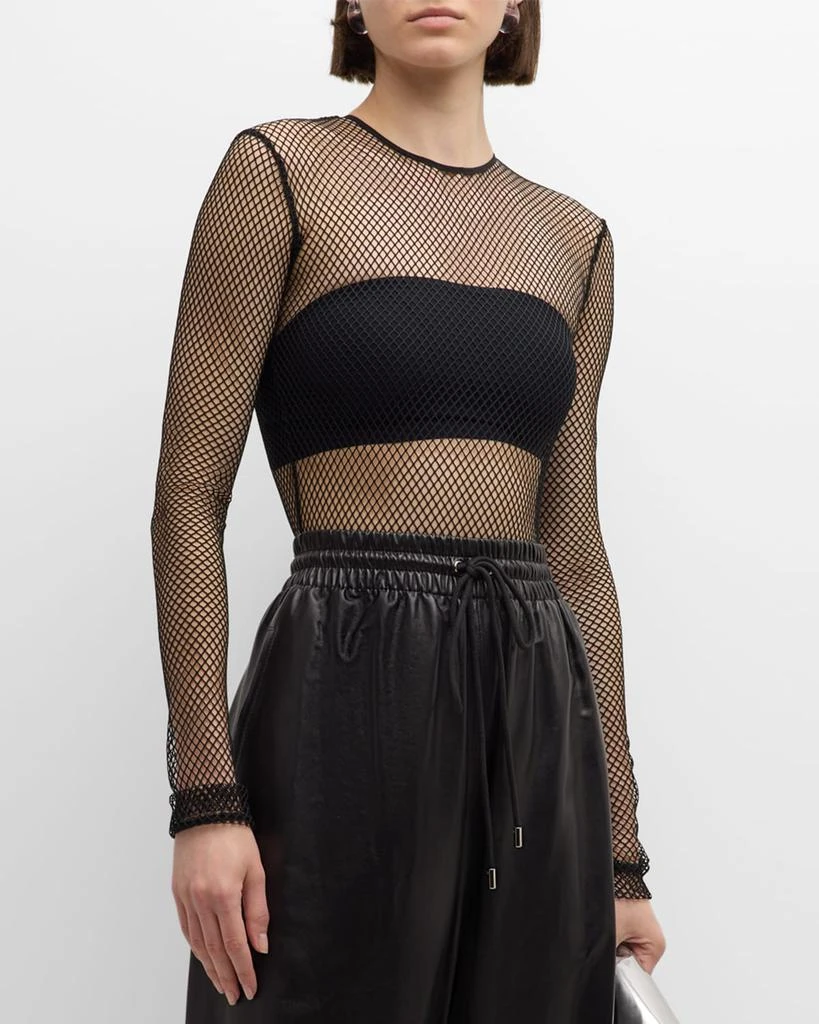 Salon 1884 Tyce Fishnet Long-Sleeve Bodysuit 4
