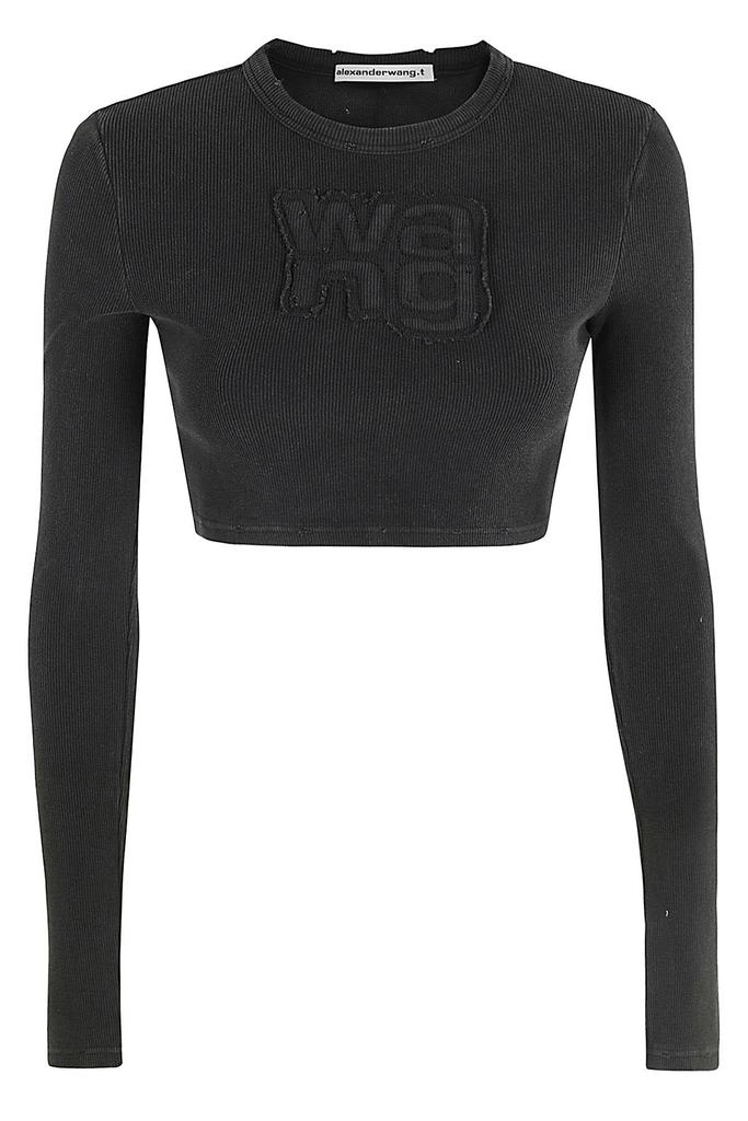 T by Alexander Wang Distressed Edge Longsleeve Tee