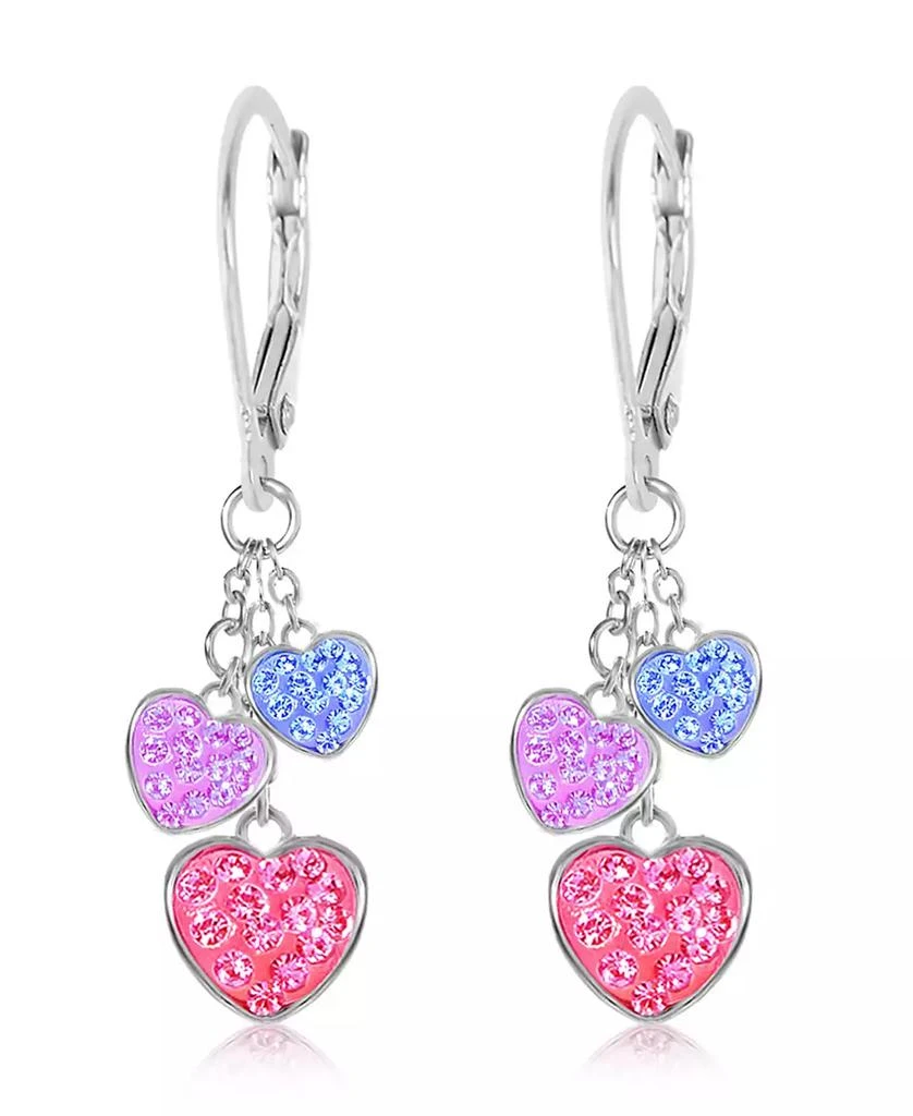 Chanteur Girls Heart Dangle White Gold Paladdium Leverback Earring