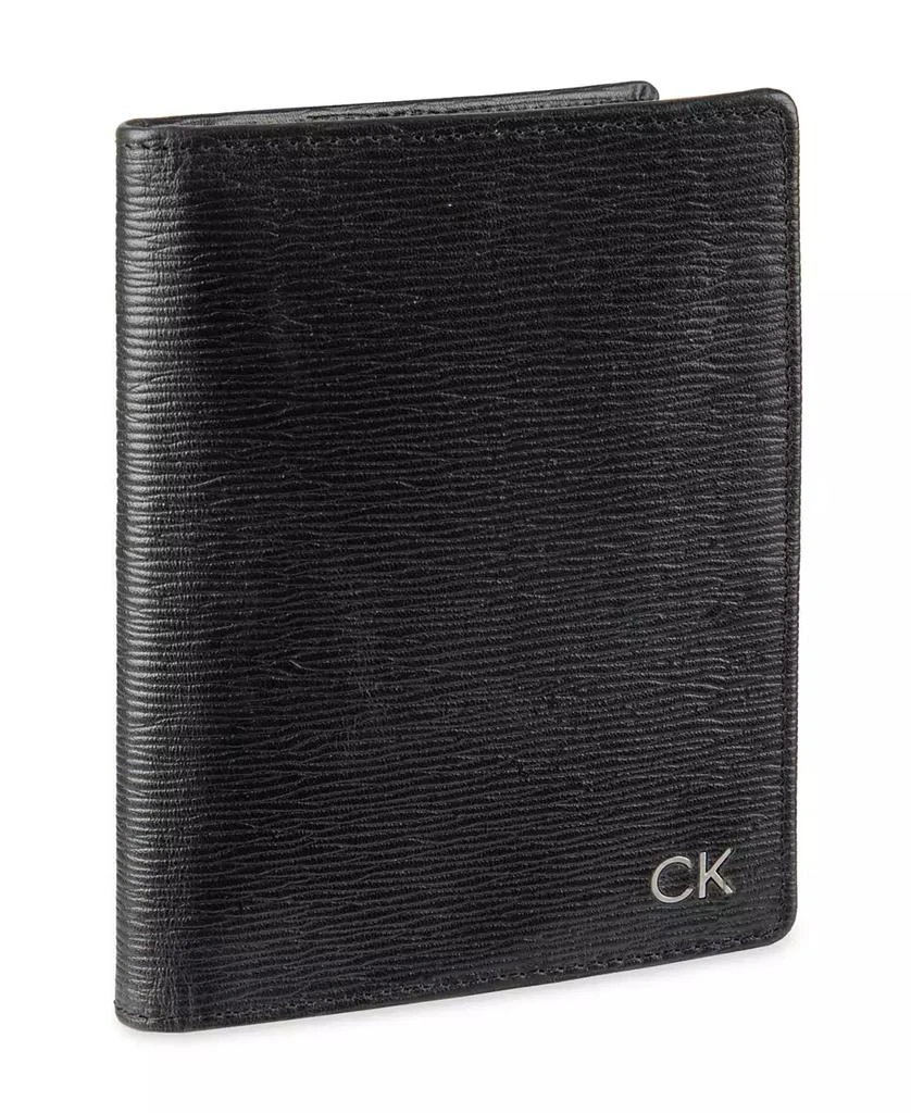 Calvin Klein Men's Leather Passport Wallet with Airtag Holder Luggage Tag, 2-Piece Set 3