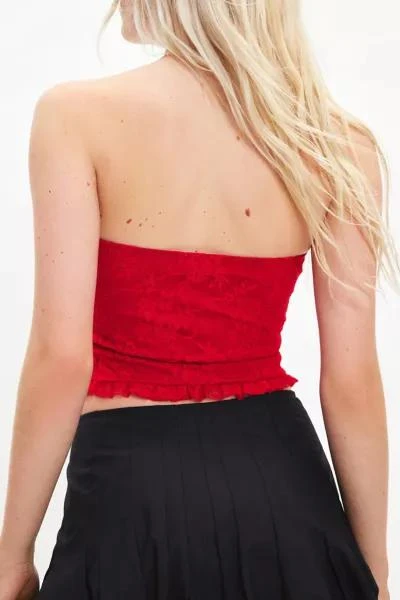 Urban Renewal ReMADE By UO Remnants Made In LA Ruched Lace Tube Top 3