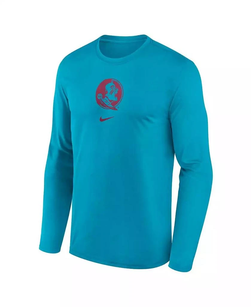 NIKE Men's Turquoise Florida State Seminoles On-Court Basketball Shootaround Performance Long Sleeve T-Shirt 3