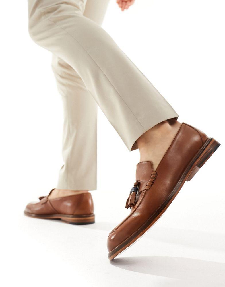 WALK LONDON Walk London Putney Tassel Loafers In Tan Leather