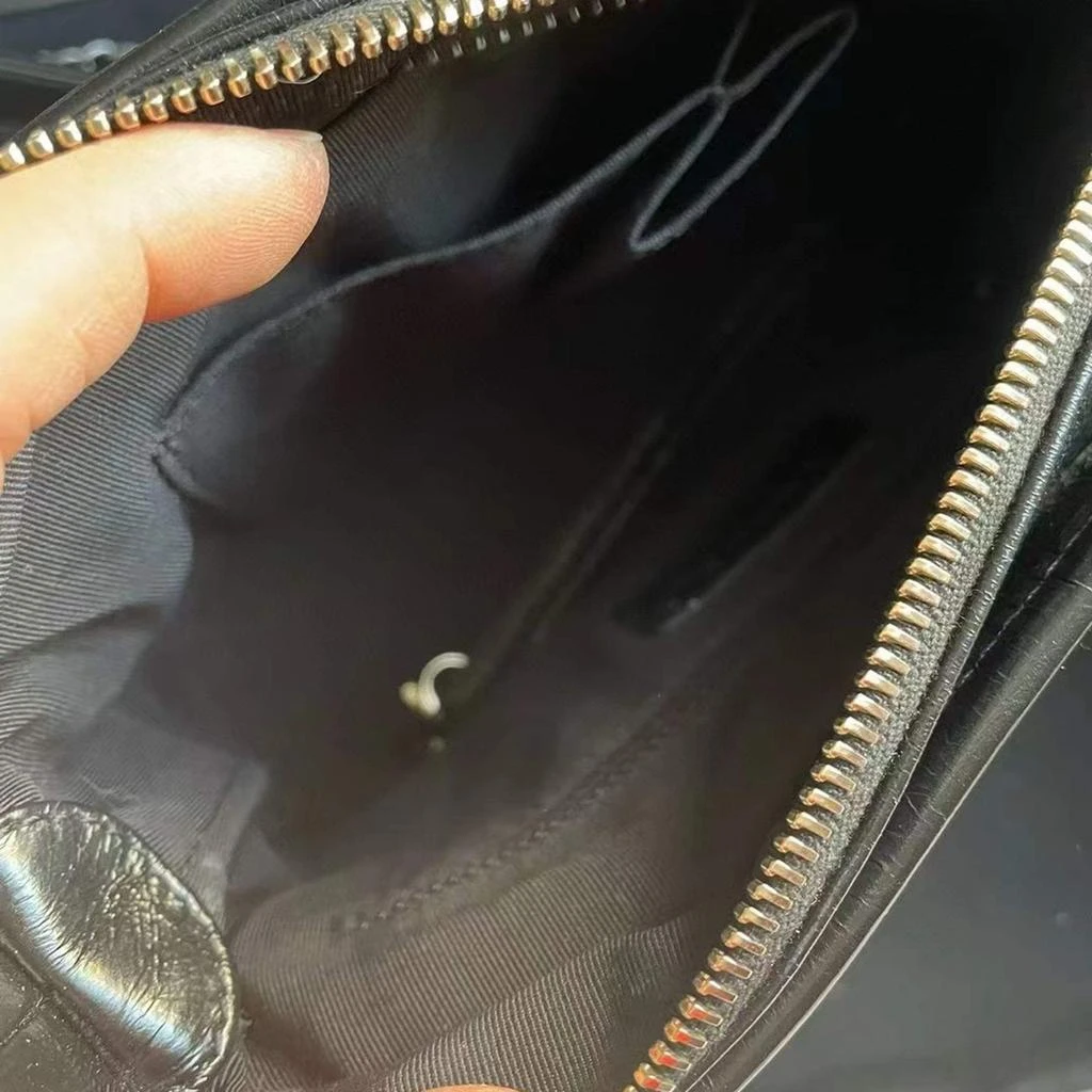 Chanel Chanel Black & Metallic Leather Small Gabrielle Hobo Bag 6