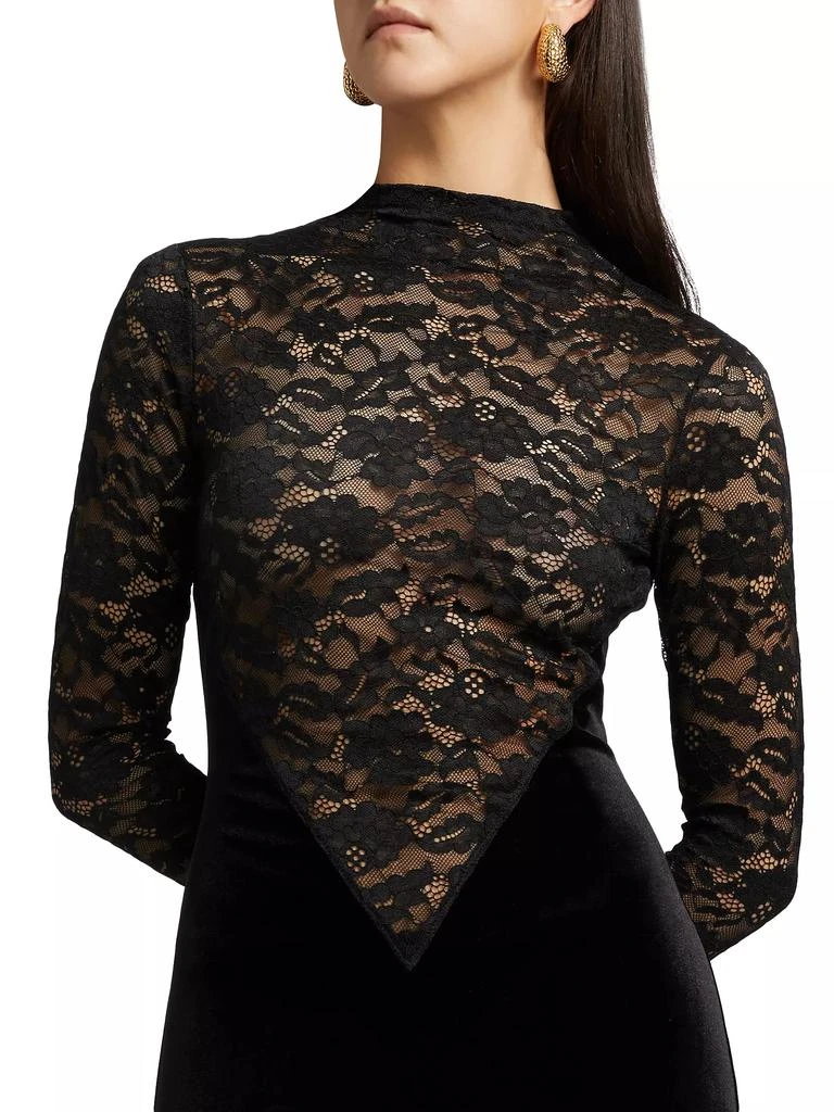 Ronny Kobo Martha Velvet-Lace Long-Sleeve Maxi Dress 6