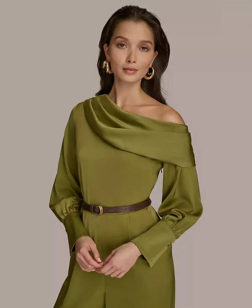 Donna Karan Women's Belted One-Shoulder Jumpsuit 3