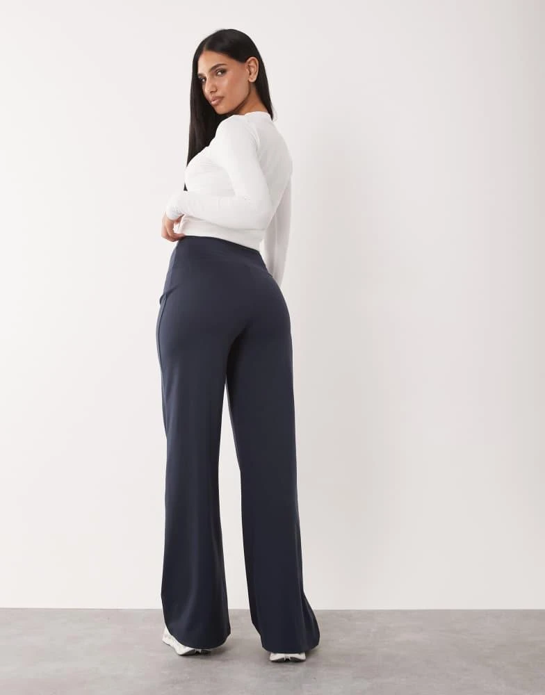 4505 4505 Hourglass Icon soft touch high waist wide leg dance pant in midnight navy 5