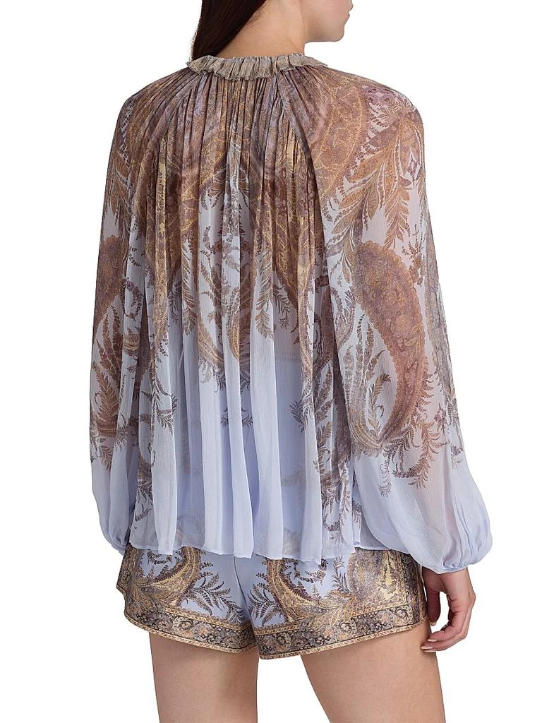 Zimmermann Hypnotic Billow Split-Neck Blouse 5