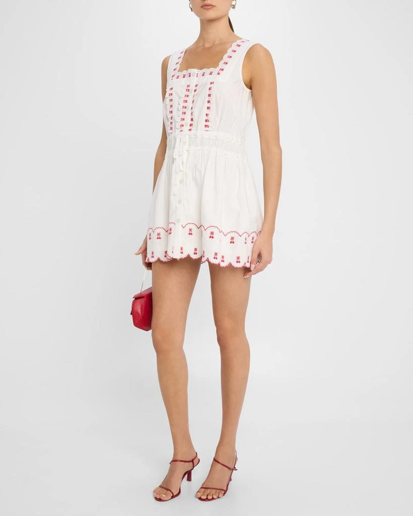 Damson Madder Amaya Embroidered Cherry Mini Dress 2