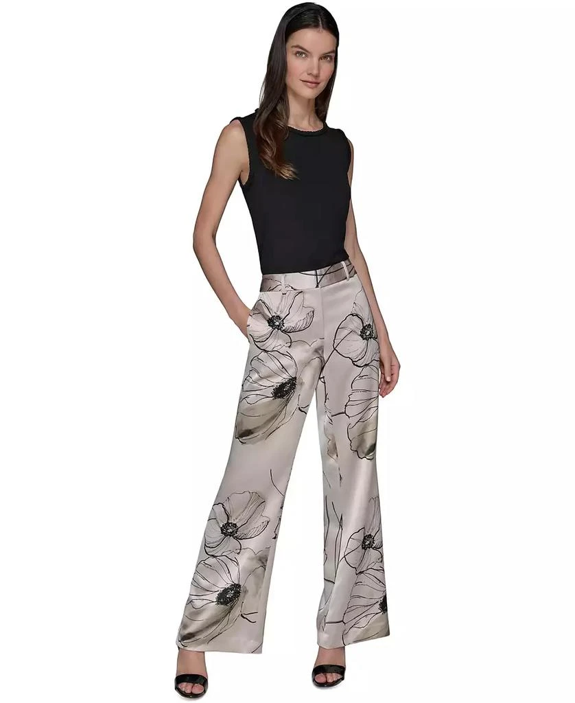 Karl Lagerfeld Paris Women's Printed Satin Pants 3