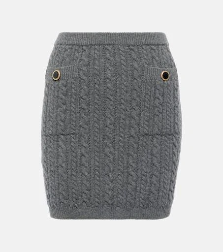 Alessandra Rich Cable-knit wool miniskirt 1