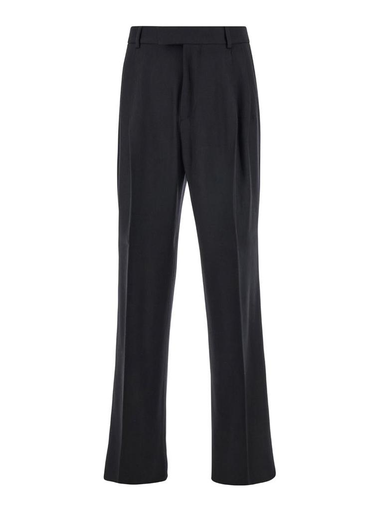 Ameri　BELT WAIST PANTS AMIRI Black Pants With Belt Loops And Front Pences In Wool
