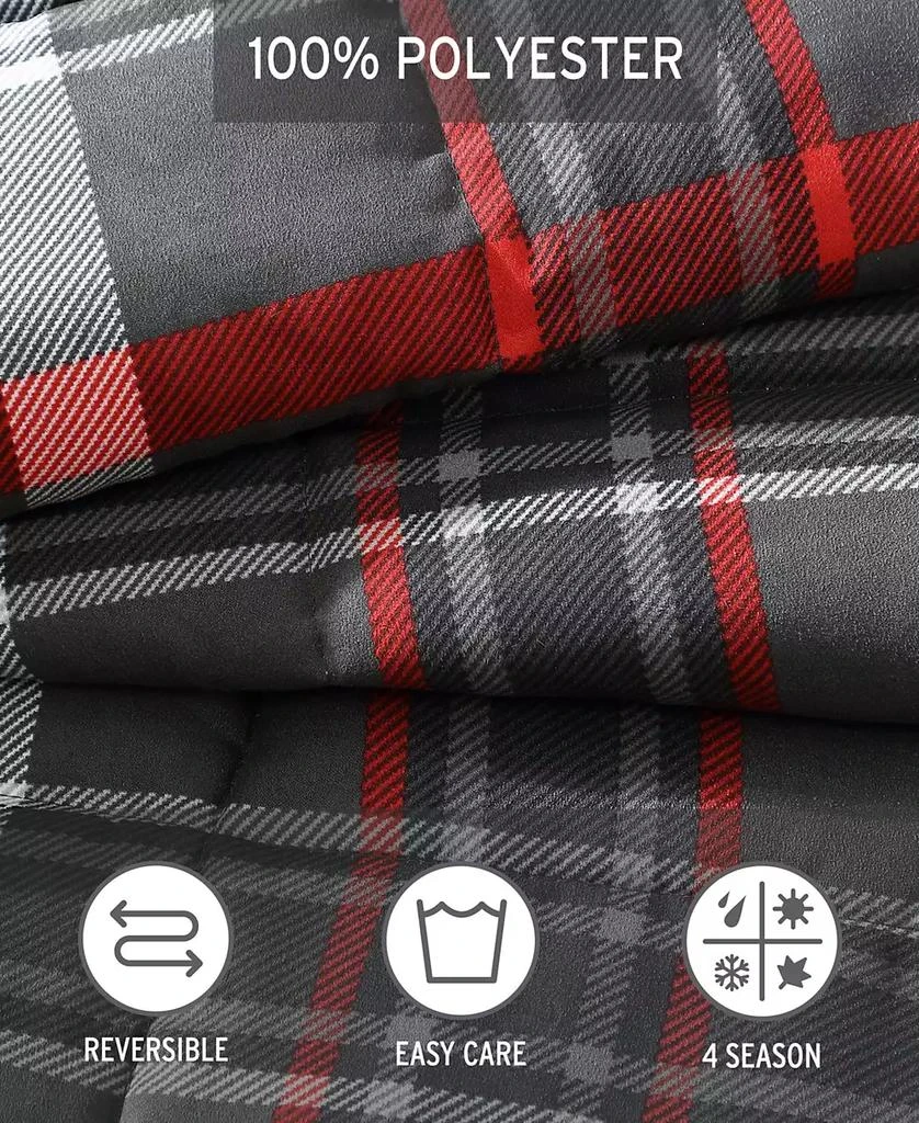 Eddie Bauer Willow Plaid Microsuede Reversible Comforter Set 5